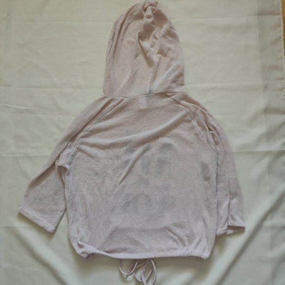 H&M "it's not me, it's you" Black Velvet Lettering Pink Hoodie Size M - Picture 3 of 4